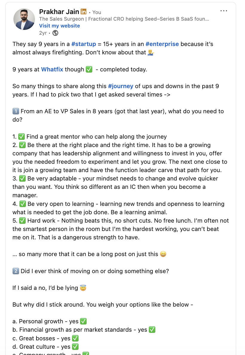 LinkedIn post