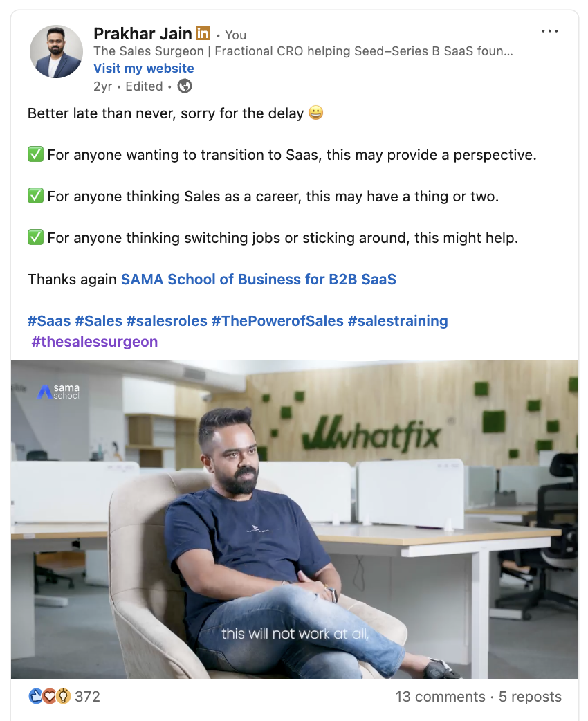 LinkedIn post
